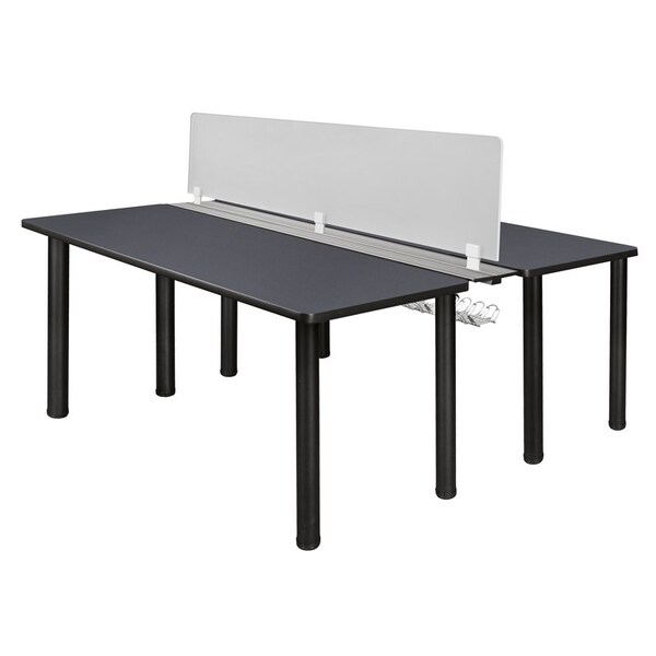 Kee Desking Kee Benching Systems, Black, Grey, Wood, Metal MBSPD6024GYBPBK - main
